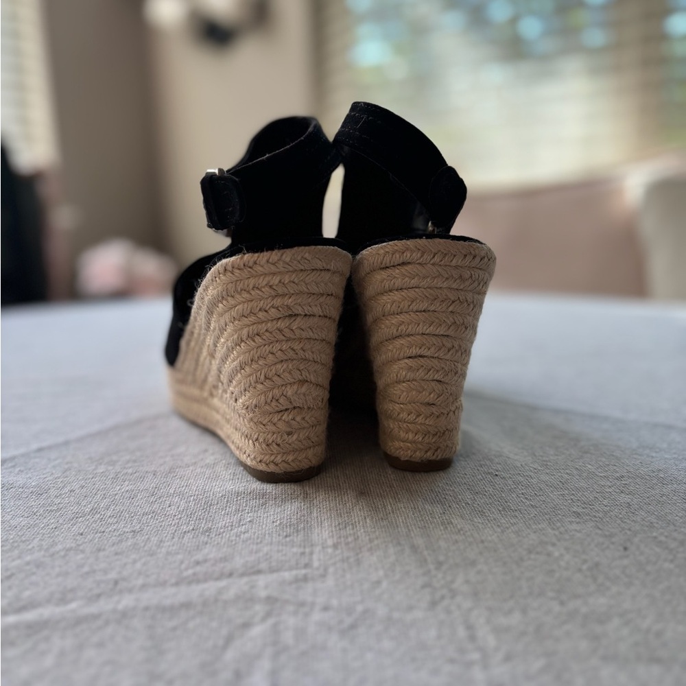 Women’s Black Suede Upper Wedge Shoes